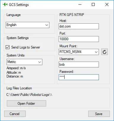 Example NTRIP setup
