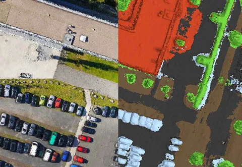 Aerial mapping orthomosaic generated in Metashape